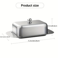 Stainless Steel Butter Box with Cover, Creative Butter Dish, Cheese Storage Box