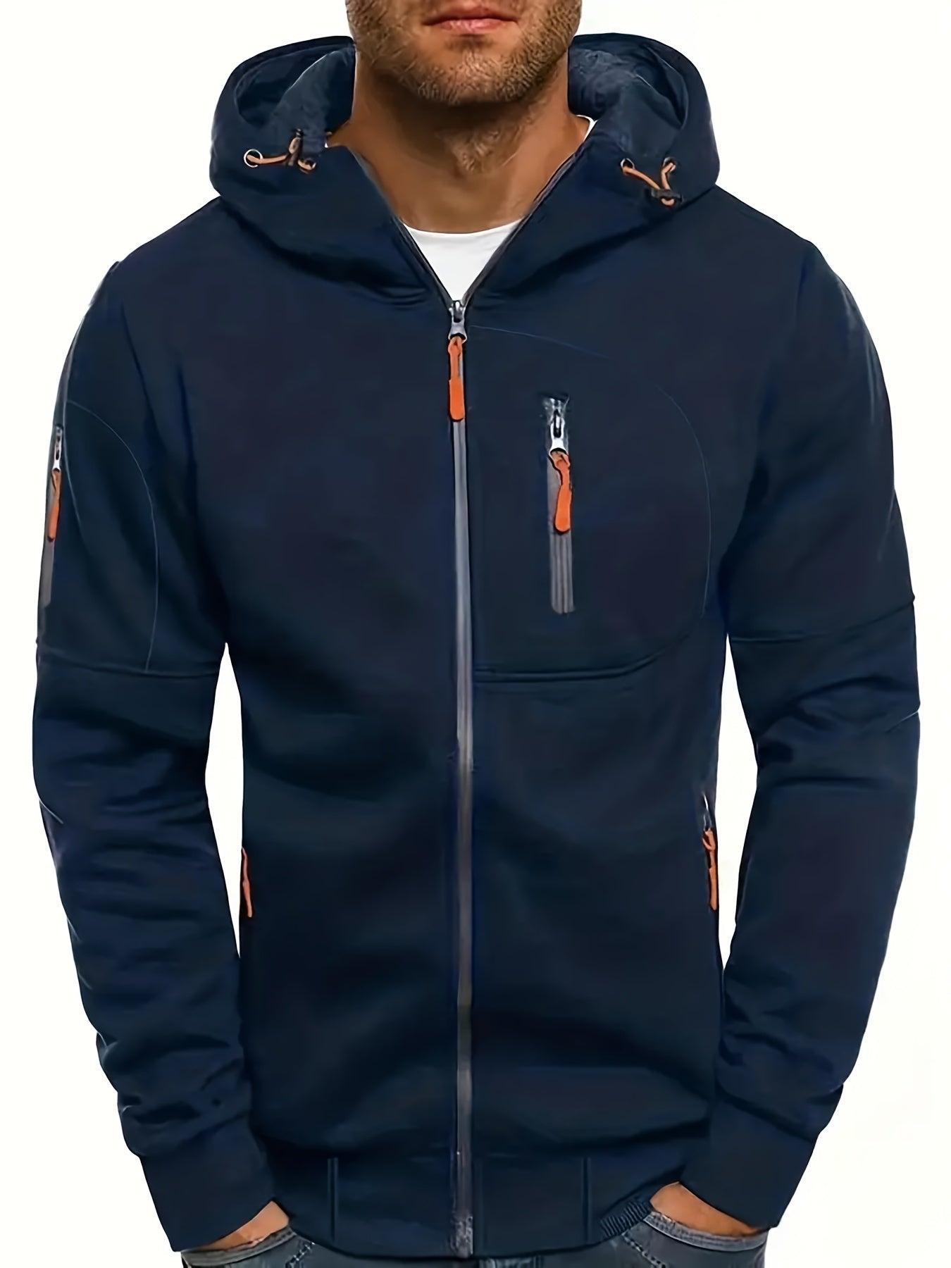 Men's Zipper Hooded Jacket Sports Fitness Sweater