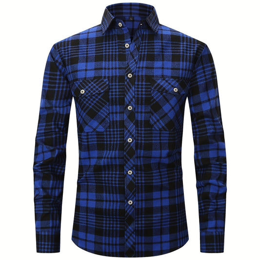Men's Plaid Button Up Shirt Long Sleeve