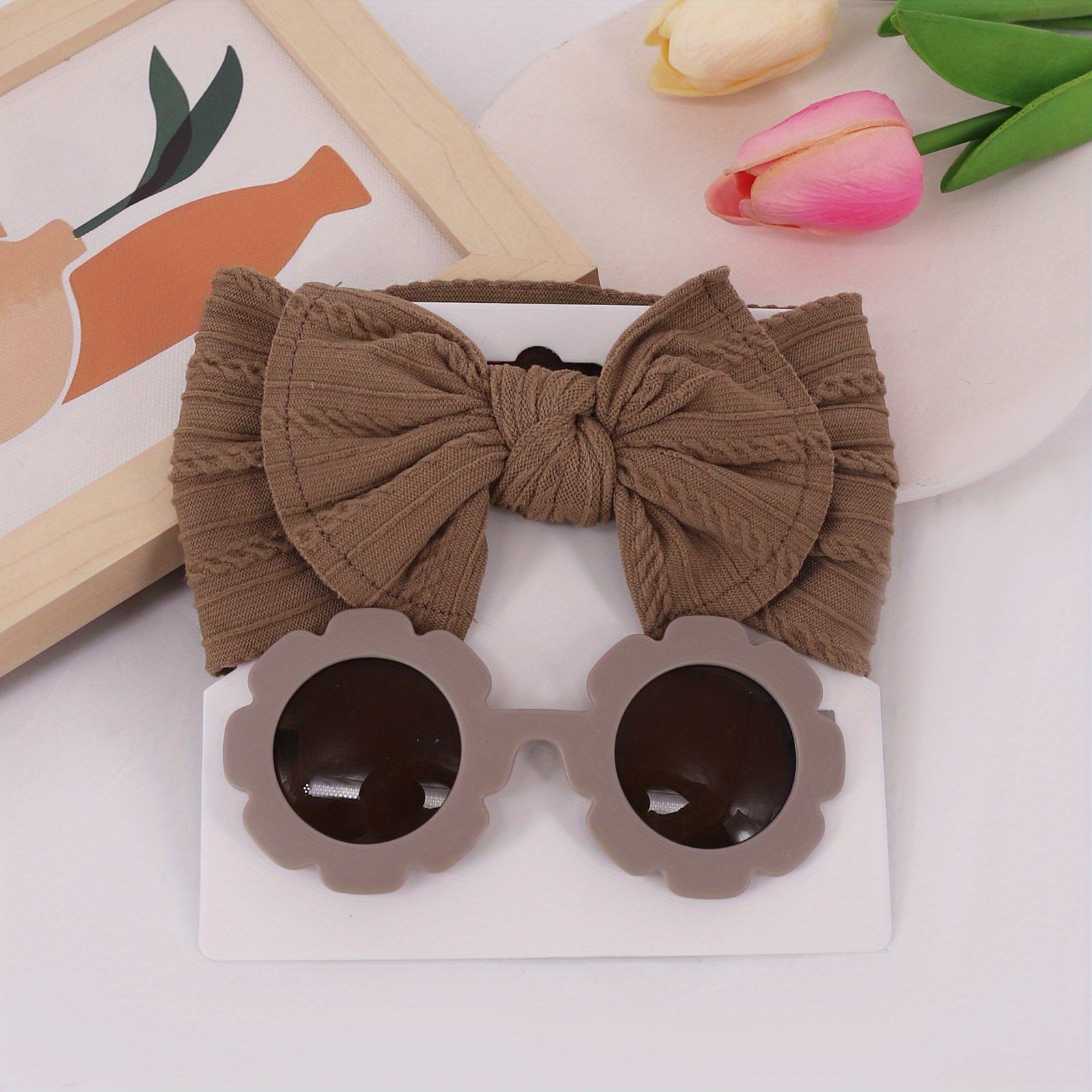 Girls Bowknot Headband & Sunglasses Set for Sweet Style