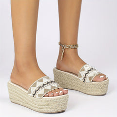 Women's Platform Espadrille Sandals Open Toe Wedge Heels