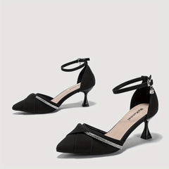 Women's Rhinestone Decor French High Heels Casual Pumps