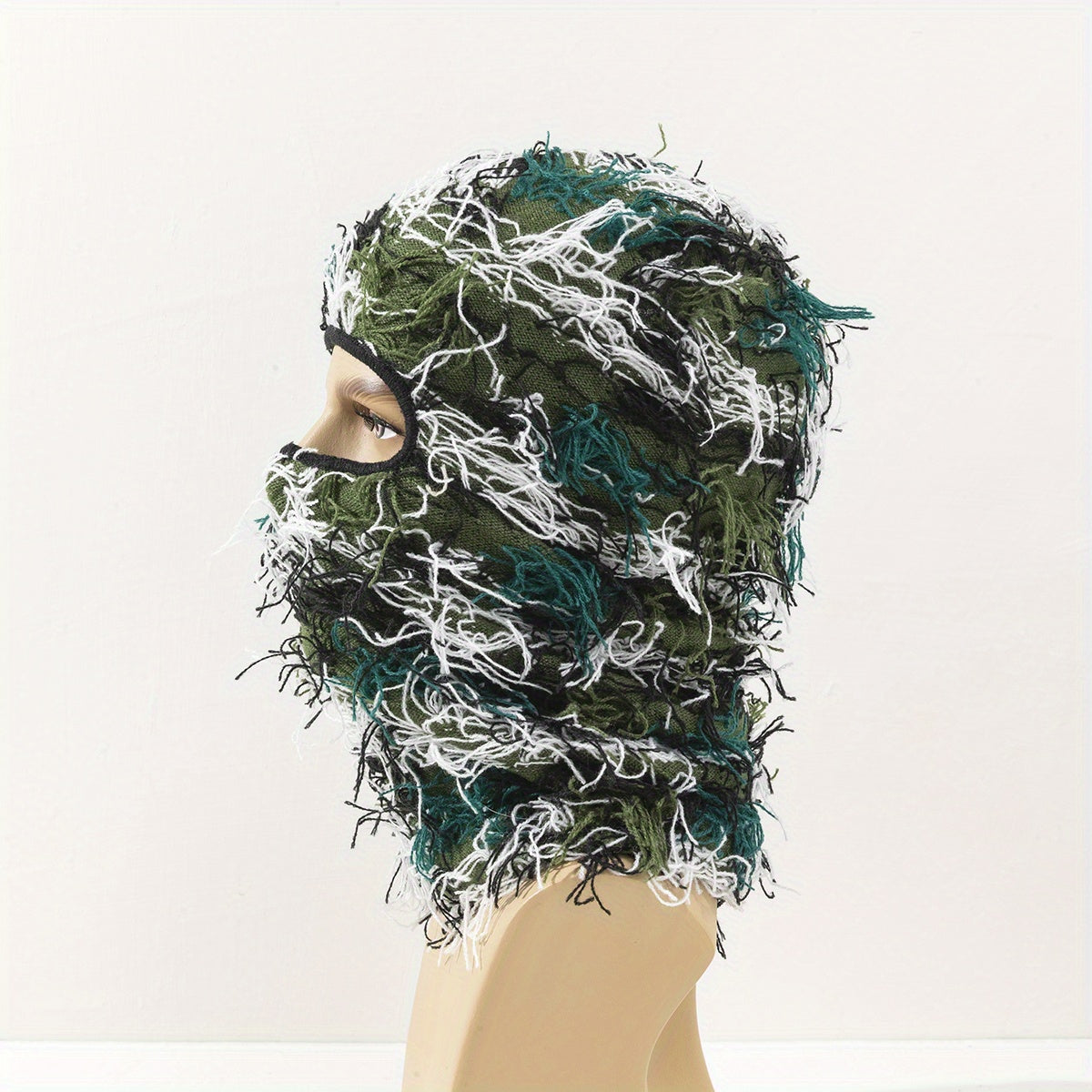 Y2K Camo Balaclava Ski Mask - Full Cover Knit Headgear for Men Women