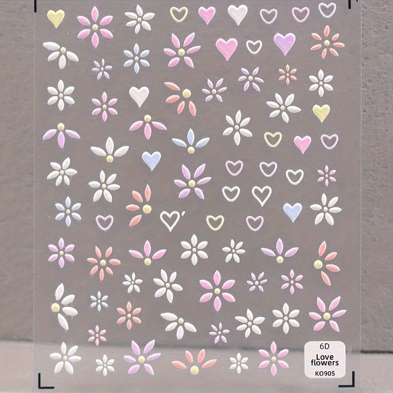 Spring Flower Nail Art Stickers Self Adhesive
