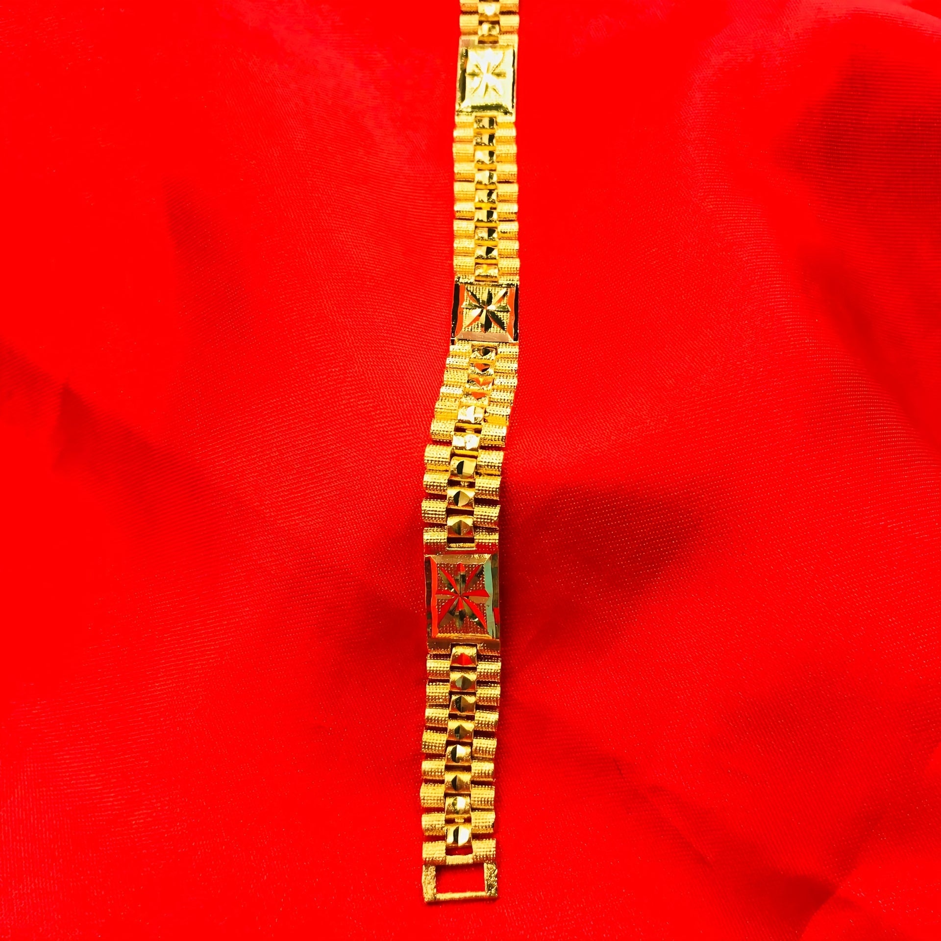 18K Golden Plated Mesh Bracelet For Men
