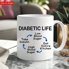 4pcs Diabetic Life UV DTF Waterproof Stickers Blood Glucose Conversion Chart