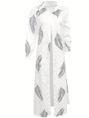 Block Striped Shirt Dress Long Sleeve Button Down Dress Women's Clothing