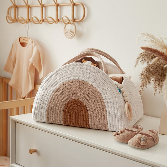 Large Capacity Diaper & Bottle Storage Bag Mommy Tote Linen Pink