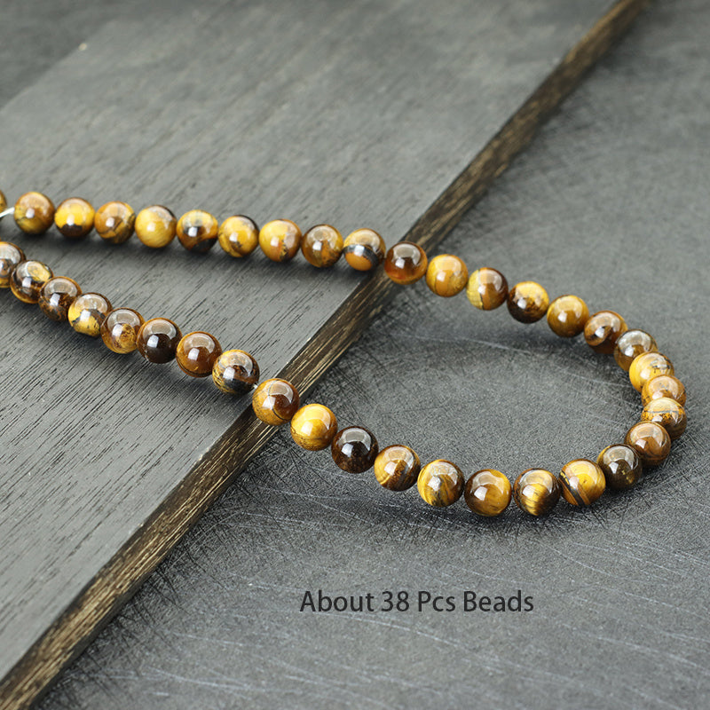 Natural Tiger Eye Stone Beads Smooth Brown for Jewelry Making