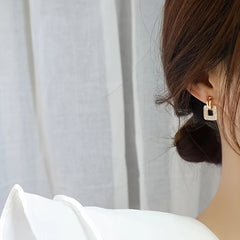 Acoustic Flash Square Hollow Earrings