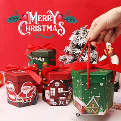 1pc Christmas Treat Boxes 3D Xmas Goodie Boxes Christmas Holiday Party Favor