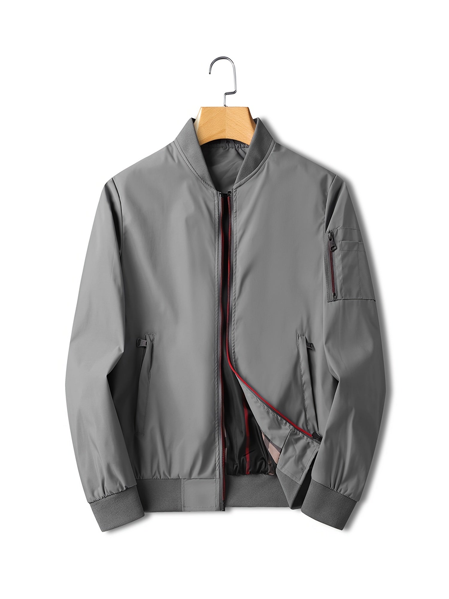 Men's Casual Zipper Baseball Collar Jackets