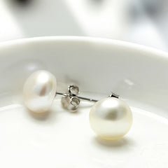 Freshwater Pearl Earrings 925 Silver Ear Studs Jewelry for Women
