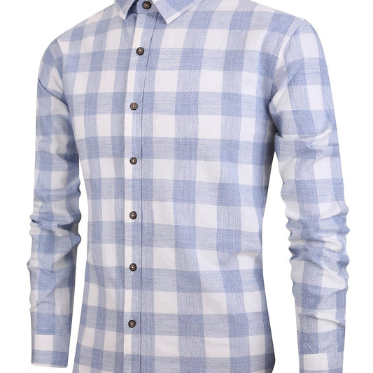 Men's Casual Slim Fit Checkered Shirt