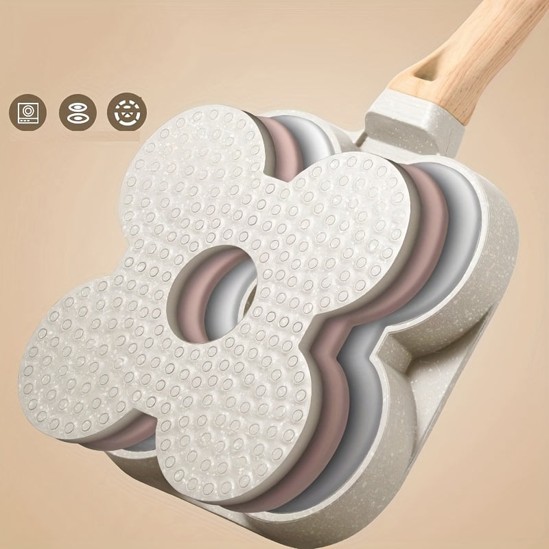 4 Holes Frying Pan Non Stick Cast Iron Skillet Egg Fry Pan