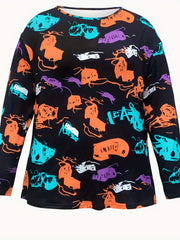 Women's Graphic Print Long Sleeve Sports Top