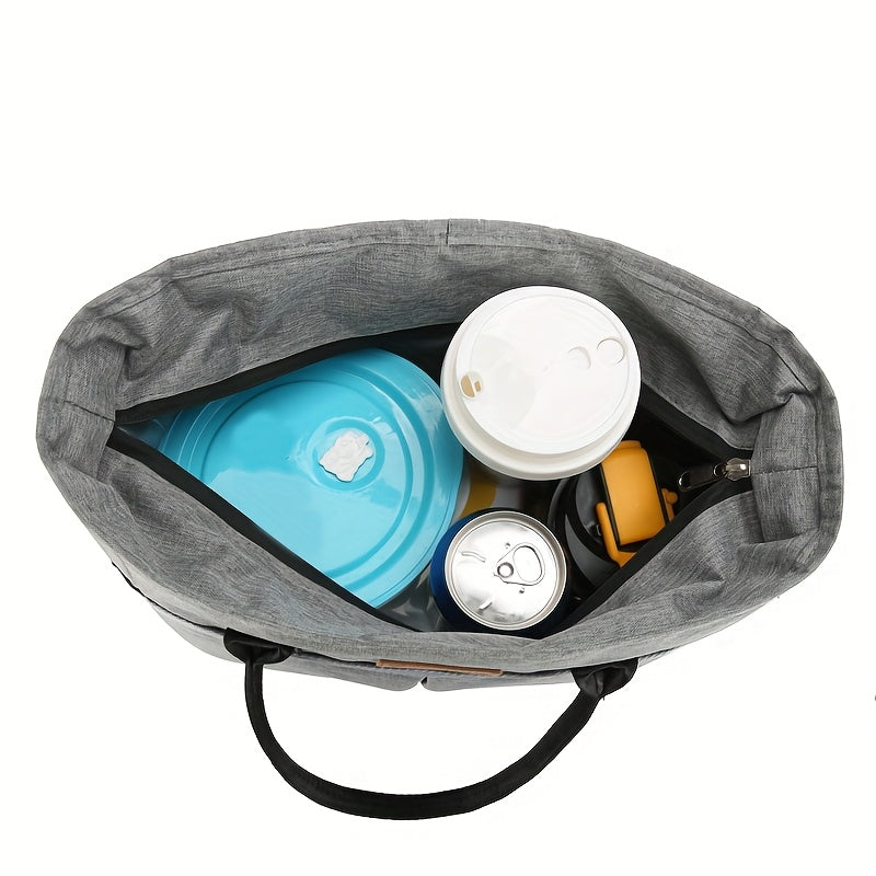 Large Capacity Insulated Lunch Tote with Mesh Pocket