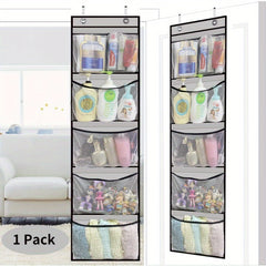 10 Pocket Over the Door Hanging Organizer - Transparent Non Woven Storage Bag