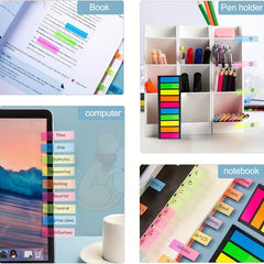 6pcs 1200 Sheets Sticky Index Labels Tabs Stickers for Bookmark School & Office