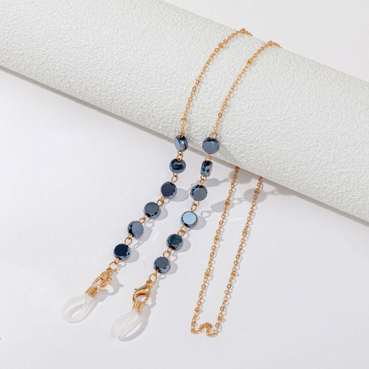 Colorful Glasses Chain Beaded Crystal Glass Mask Chain