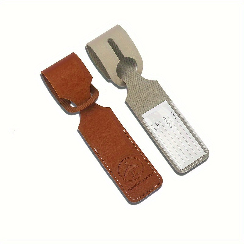 PU Leather Luggage Tag for Suitcases, Name Tag