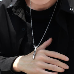 Men's Stainless Steel Bar Pendant Necklace