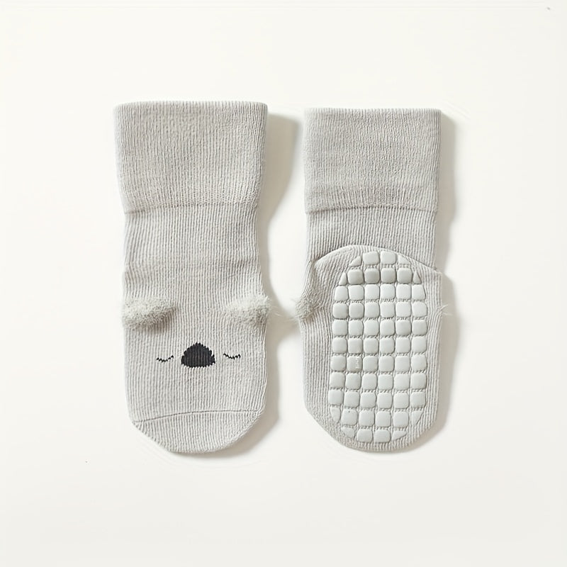 5 Pairs Kids Non-slip Floor Socks Toddler Cartoon Baby Socks