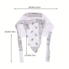 Paisley Print Turban Cap Ramadan Head Wrap Bandana Casual Lace Up Hijab Hat