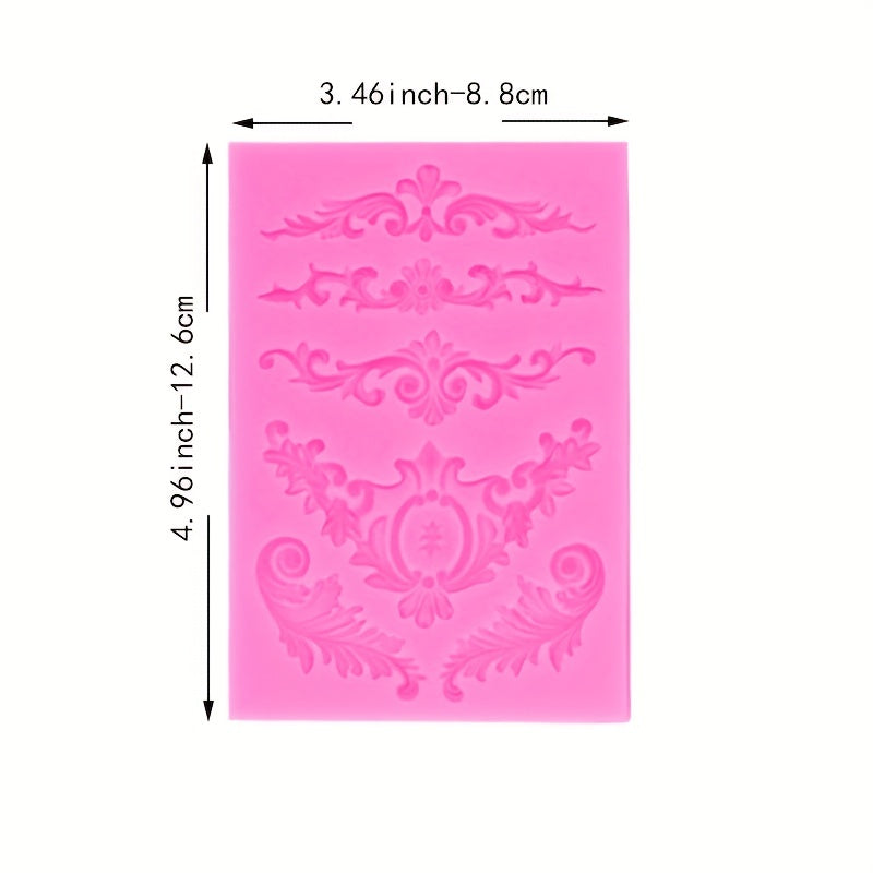 Baroque Scroll Relief Chocolate Molds 3D Silicone Molds