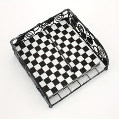 20Pcs Disposable Checkered Square Napkins for Bathroom Hotel Kitchen Party