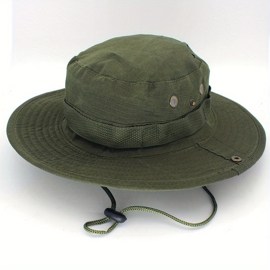 Solid Round Brim Hat Outdoor Sun Protection Combat Training Fisherman Hat