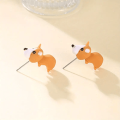 Animal Cartoon Stud Earrings Funny Bite Ear Piercing Jewelry