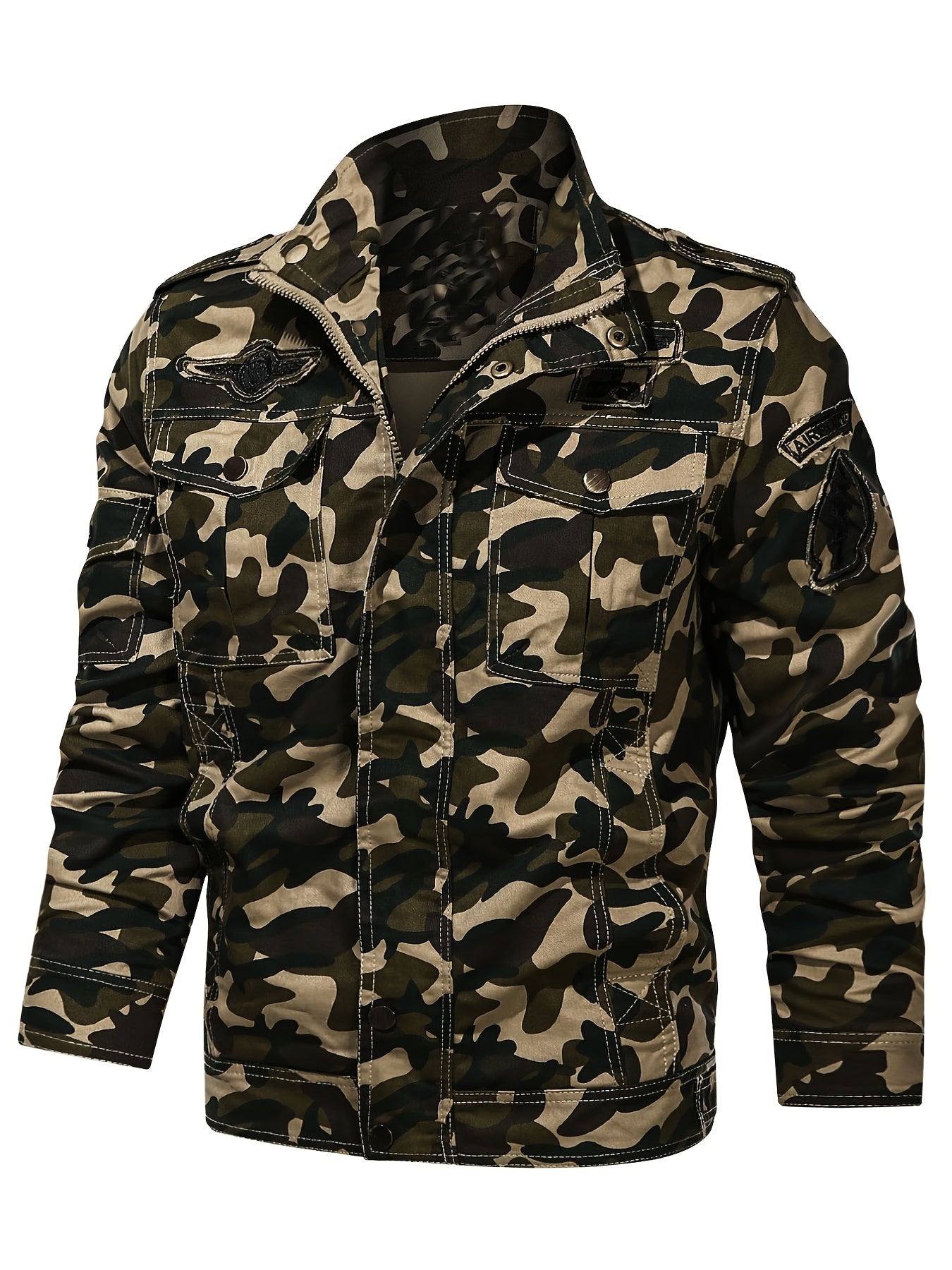 Men's Tactical Camo Work Jacket with Zipper
