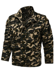 Men's Tactical Camo Work Jacket with Zipper