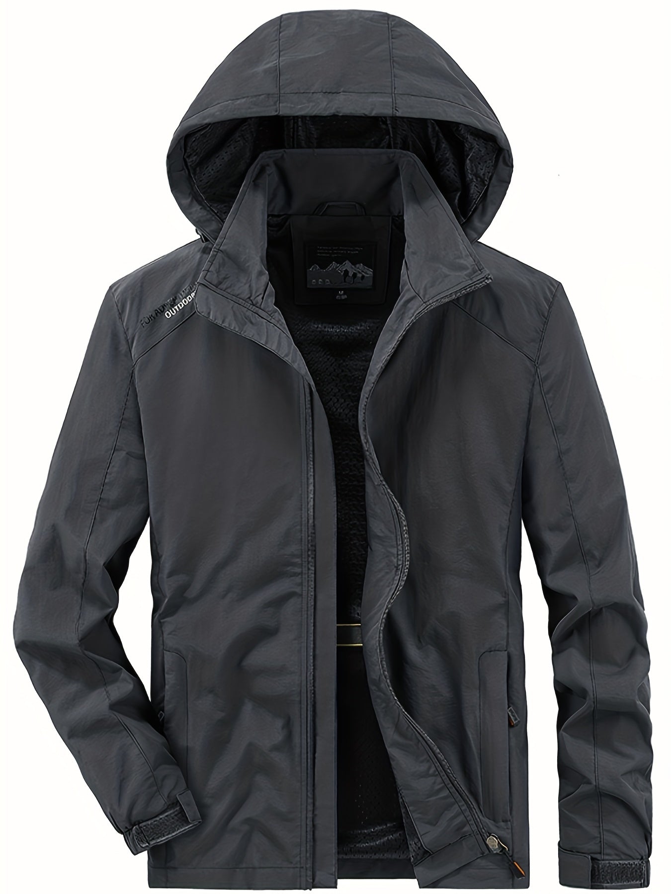 Men's Lightweight Hooded Windbreaker Jacket Zipper Coat