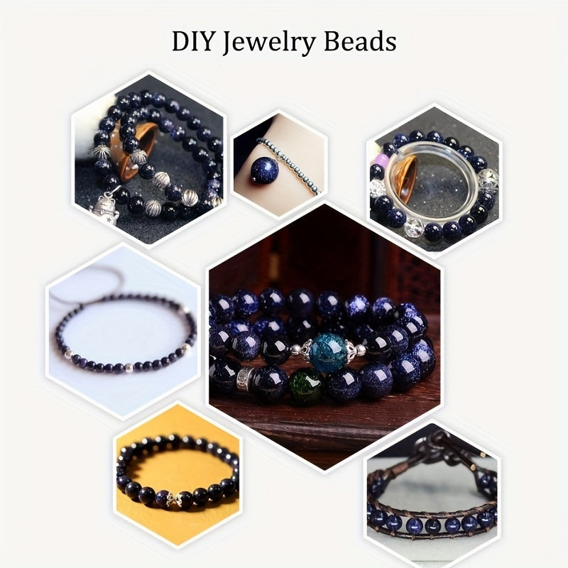 32pcs Natural Starry Sand Round Stone Gemstone for DIY Bracelet Necklace