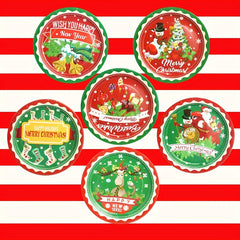 10pcs Christmas Beach Theme Disposable Dinner Plate Paper Cup Tableware
