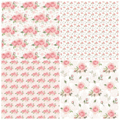 12pcs Flower Series Background DIY Scrapbook Paper Art Card Pattern Paper