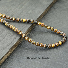 Natural Tiger Eye Stone Beads Smooth Brown for Jewelry Making