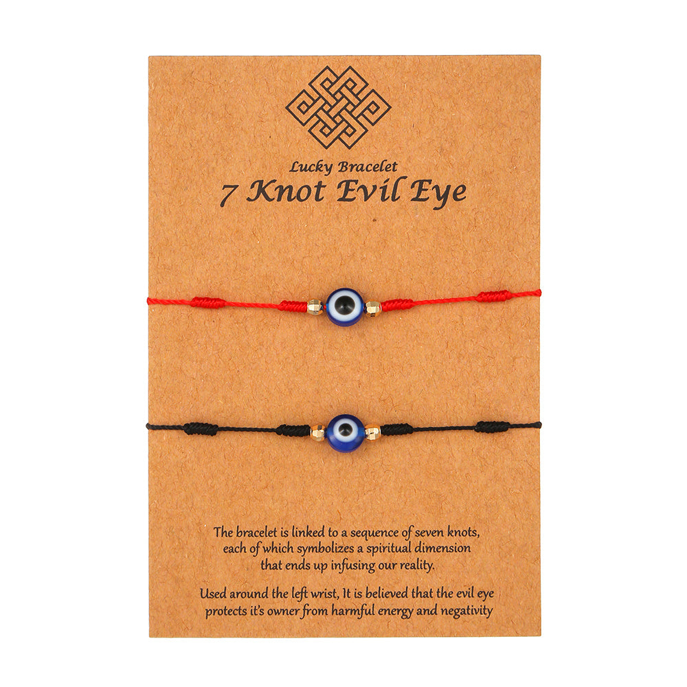 2pcs Devil Eye Knot Adjustable Bracelets