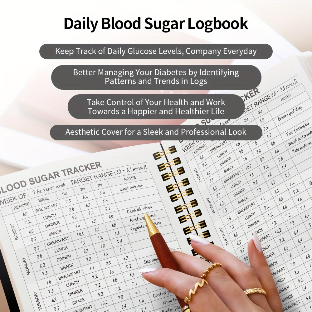 TREES Blood Sugar Log Book Weekly Blood Sugar Diary Daily Diabetic Glucose Track