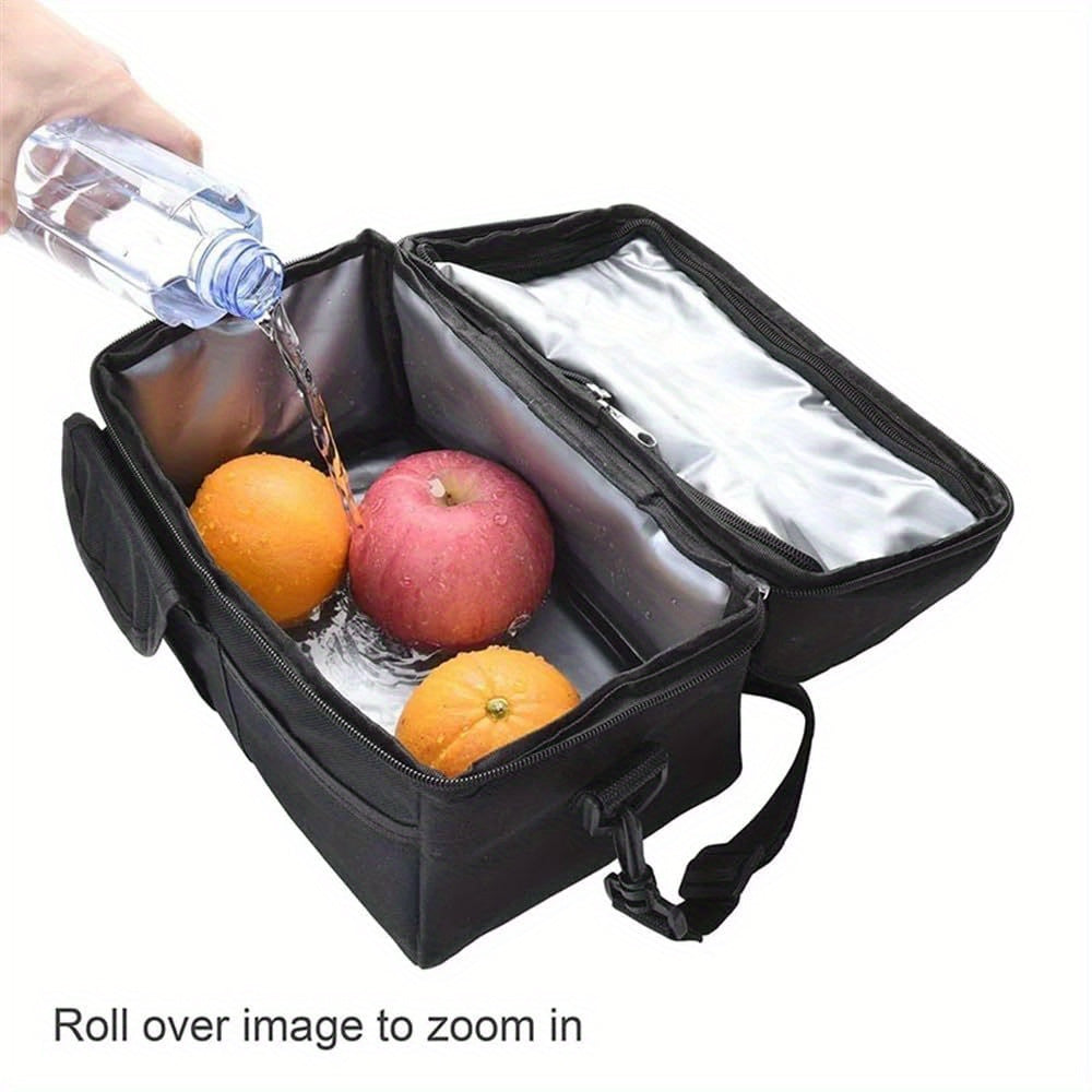 Dual Compartment Lunch Bag Reusable Insulated Tote Leak Proof Lunch Box