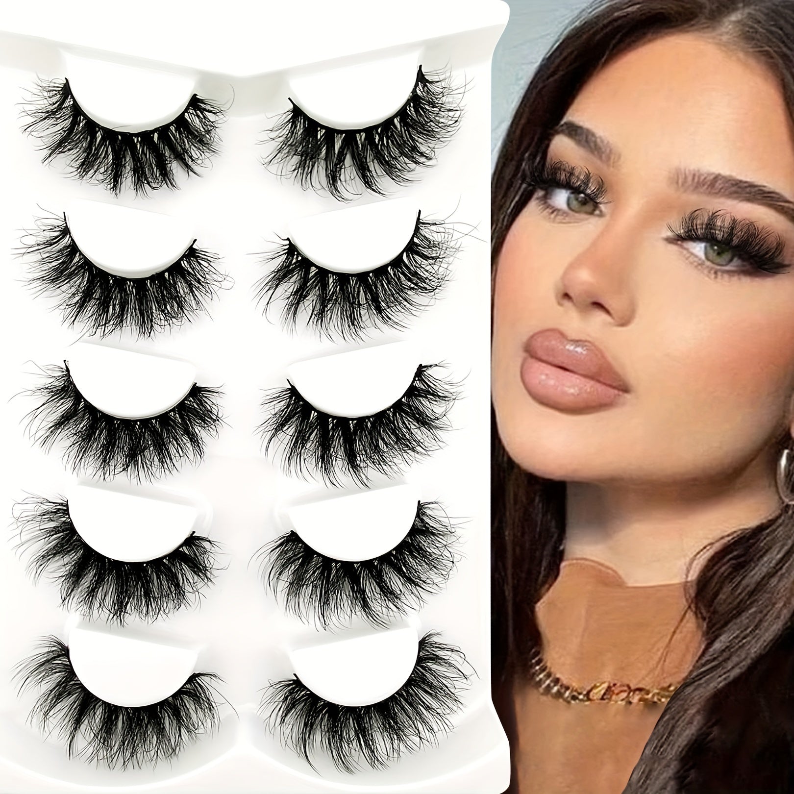5 Pairs Thick Faux Mink False Eyelashes