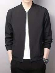 Men's Baseball Collar Jacket Coat Zip Up