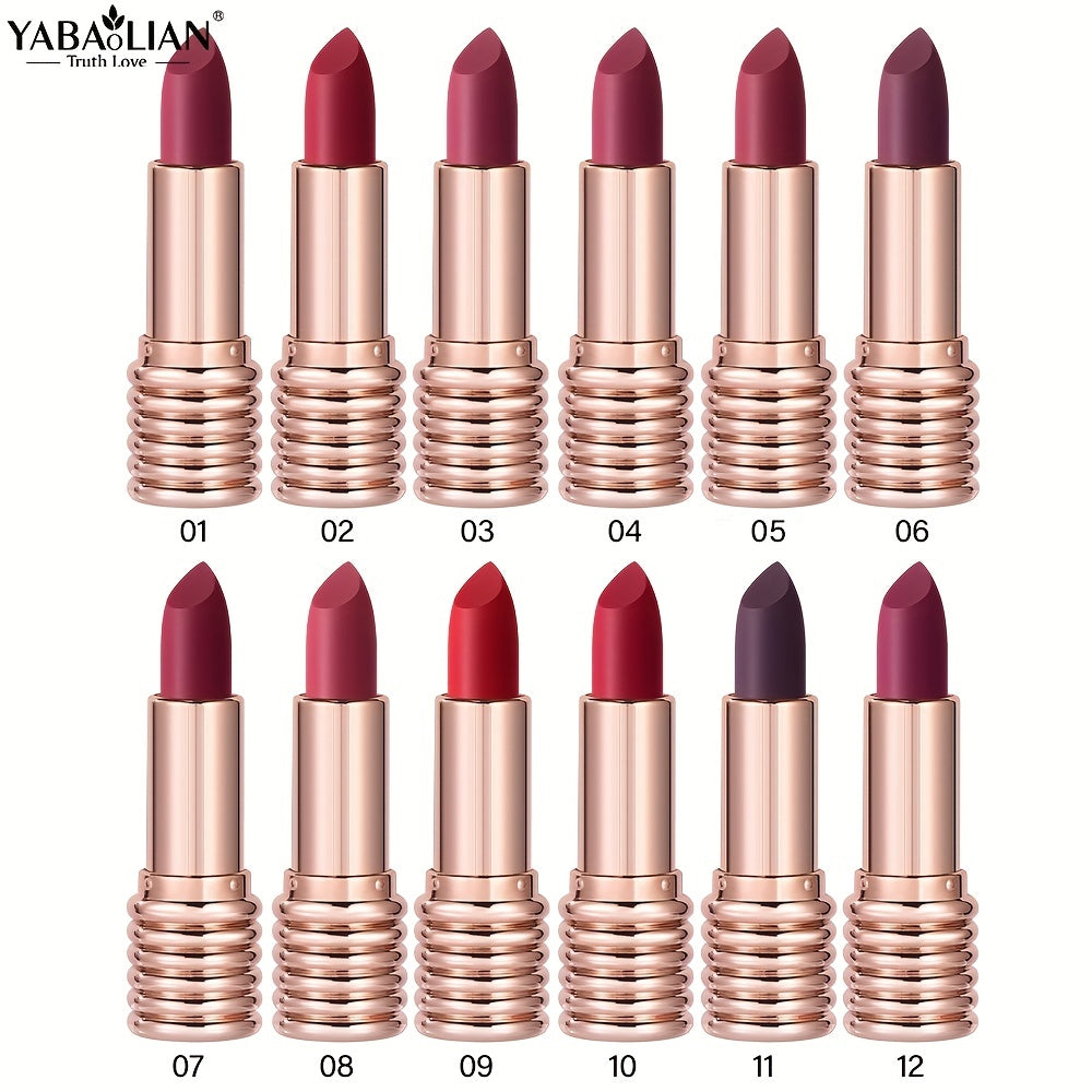 YABAOLIAN Matte Lipstick Non Stick Cup Alcohol Makeup Waterproof Long Lasting