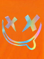 Boys Funny Face Print Casual Outfit T shirt & Shorts Kids Summer Clothes Sets