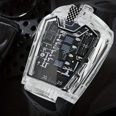 Engine Shape Men's Watch 16 Cylinder Transparent Wristwatch Men's Accessories