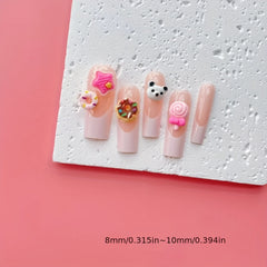 50Pcs Resin Mini Food Nail Charms Random Colors Crafting Accessories