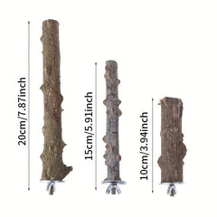 Wood Parrot Perch w/ Grinding Pepper for Claw Health