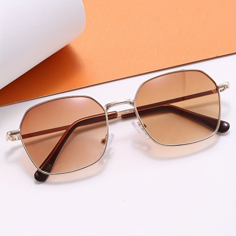 Vintage Metal Polygon Sunglasses for Children